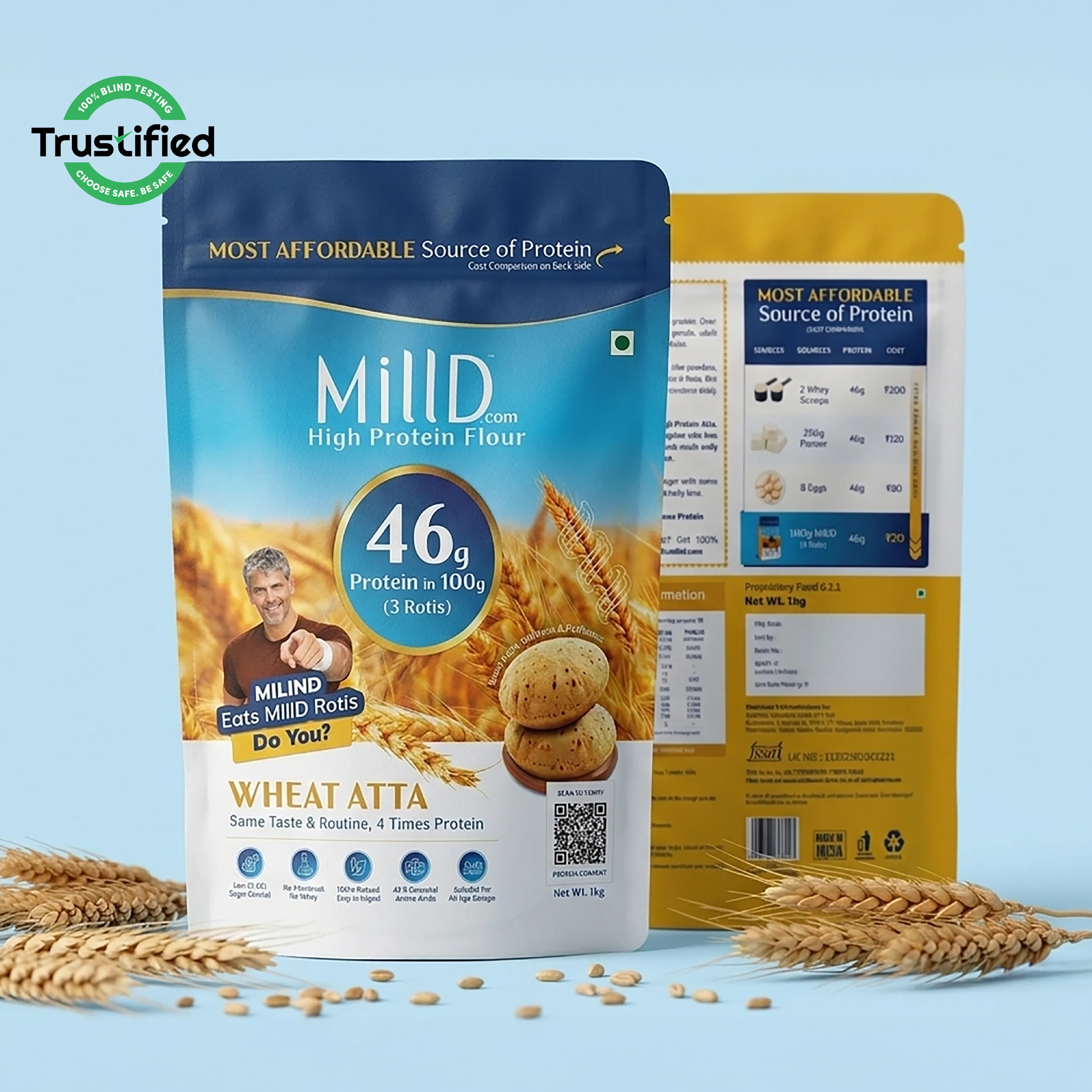 Subscription | Mill'D 460 Grams Protein in 1kg Atta - Image 3